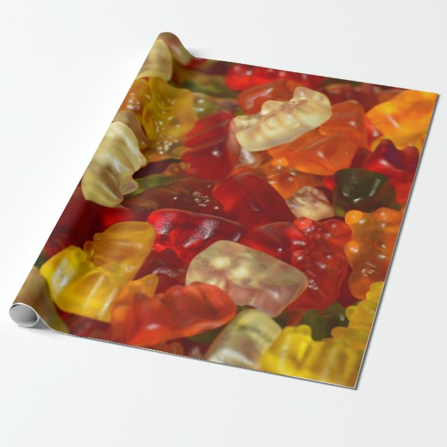 Papel De Presente Gummy Bear Candies (Desenrolado)