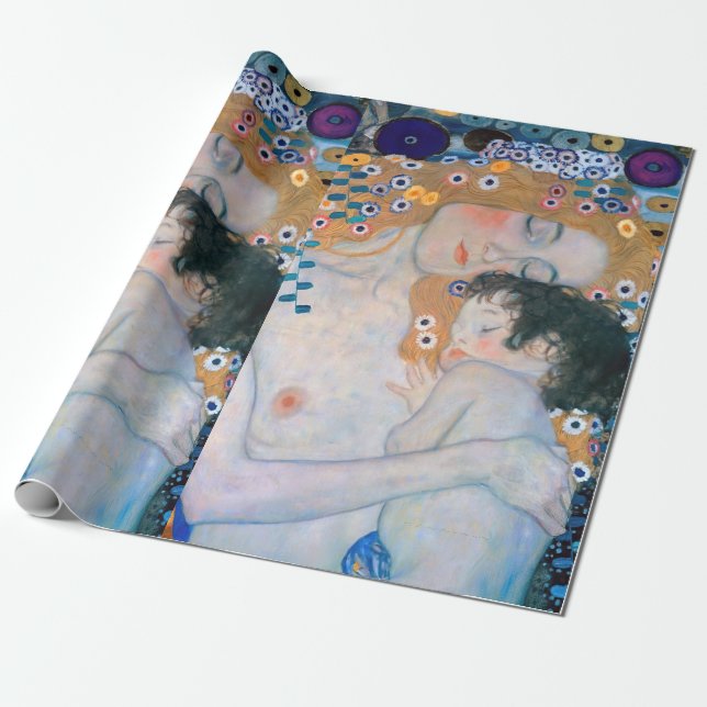 Papel De Presente Gustav Klimt - Mãe e Filho (Desenrolado)