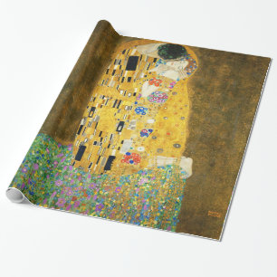 Papel De Presente Gustav Klimt O Beijo Vintage Art Nouveau Painting