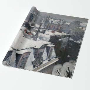 Papel De Presente Gustave Caillebotte - Telhados na neve