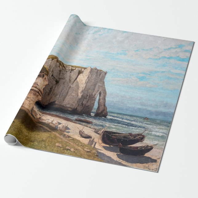 Papel De Presente Gustave Courbet - Cliff no Etretat após a tempesta (Desenrolado)