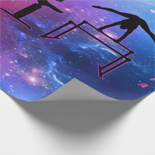 Papel De Presente Gymnastics Girls Pink & Blue Wrappaper