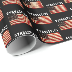 Papel De Presente Gymnastics Grunge American Flag