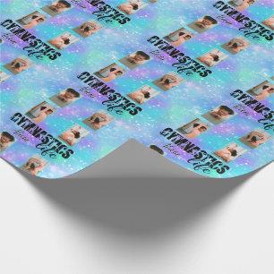 Papel De Presente Gymnastics Life Pastel Personalised Name & 4 Photo