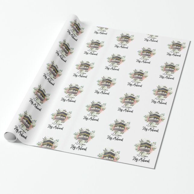 Papel De Presente hajj mubarak Wrapping Paper, (Desenrolado)