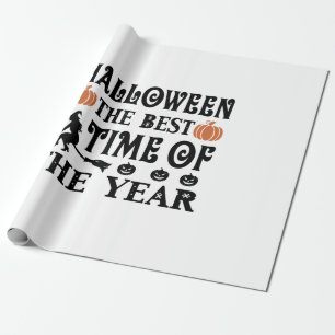 Papel De Presente Halloween A Melhor Hora Do Aniversário Do Ano