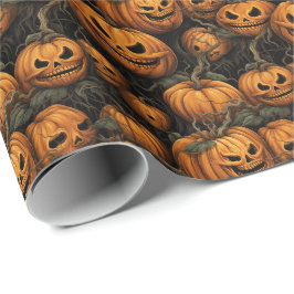 Papel De Presente 🎃 Halloween - abóboras assustadoras
