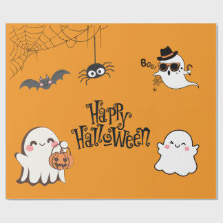 Papel De Presente Halloween bonito e assustador