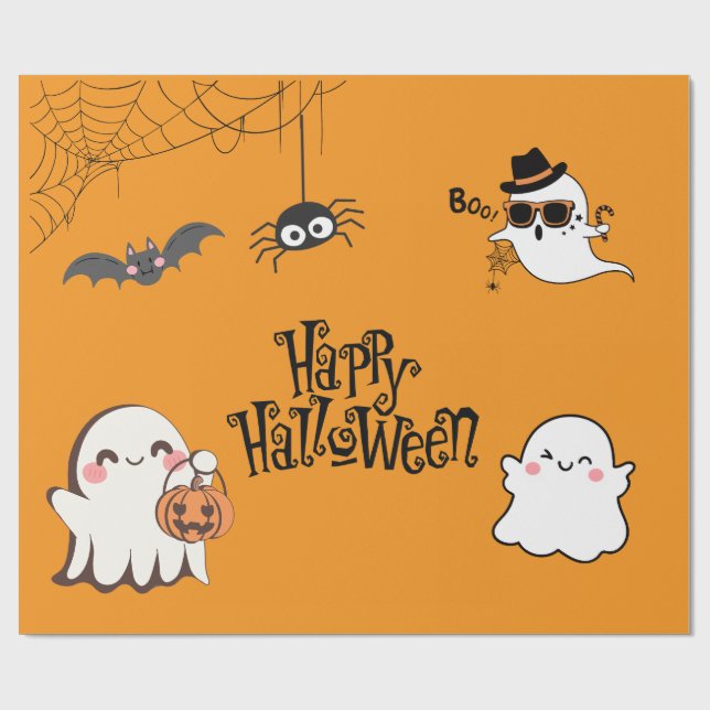 Papel De Presente Halloween bonito e assustador (Aberto)