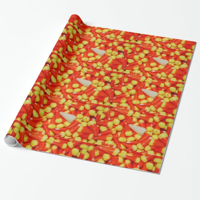 Papel De Presente Halloween Candy Corn (Desenrolado)