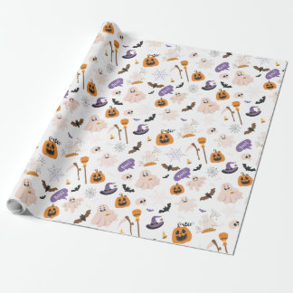 Papel De Presente Halloween Cartoon Pattern