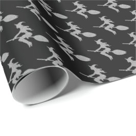Papel De Presente Halloween da Bruxa Voadora Silver
