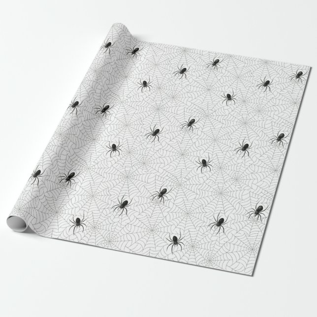 Papel De Presente Halloween de aranha assustadora e assustadora (Desenrolado)