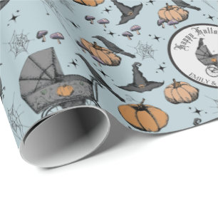 Papel De Presente Halloween de Carruagem Azul de Bebê Gótico Persona