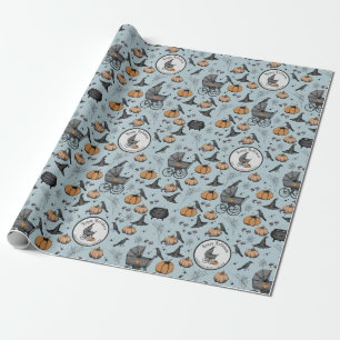 Papel De Presente Halloween de Carruagem Azul de Bebê Gótico Persona