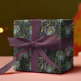 Papel De Presente Halloween de Skulls abstrato Coloridos