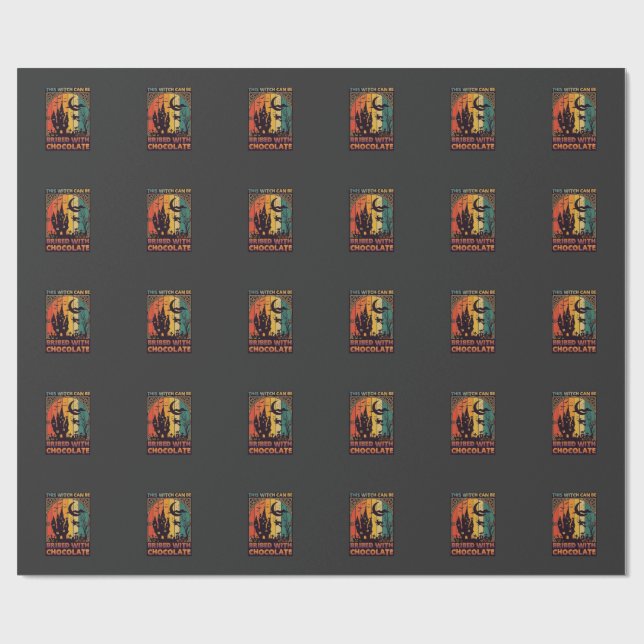 Papel De Presente Halloween Esta Bruxa Pode Ser Subornada Haunt de C (Aberto)