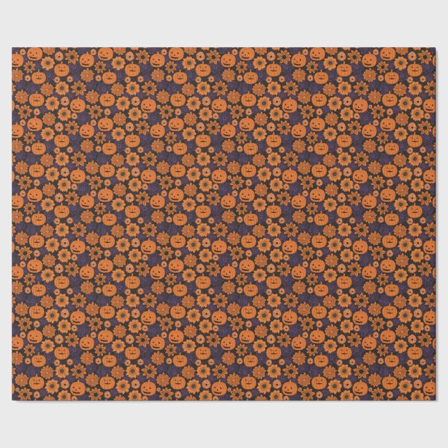 Papel De Presente Halloween Floral (Barra)