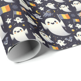 Papel De Presente Halloween - Ghost - cores da bandeira romena