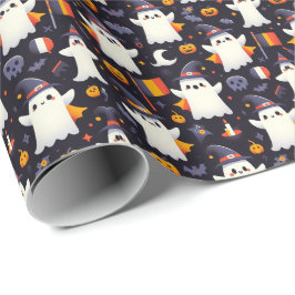 Papel De Presente Halloween - Ghost - cores da bandeira romena