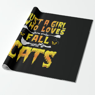 Papel De Presente Halloween Just A Girl Who Loves Fall And Cats