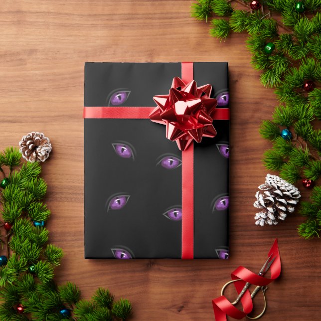 Papel De Presente Halloween, Olhos Roxos, Doce ou Travessura, Buu (Presente de Natal)