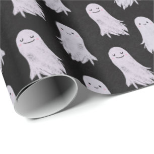 Papel De Presente Halloween, Padrão de Fantasmas Bonitos