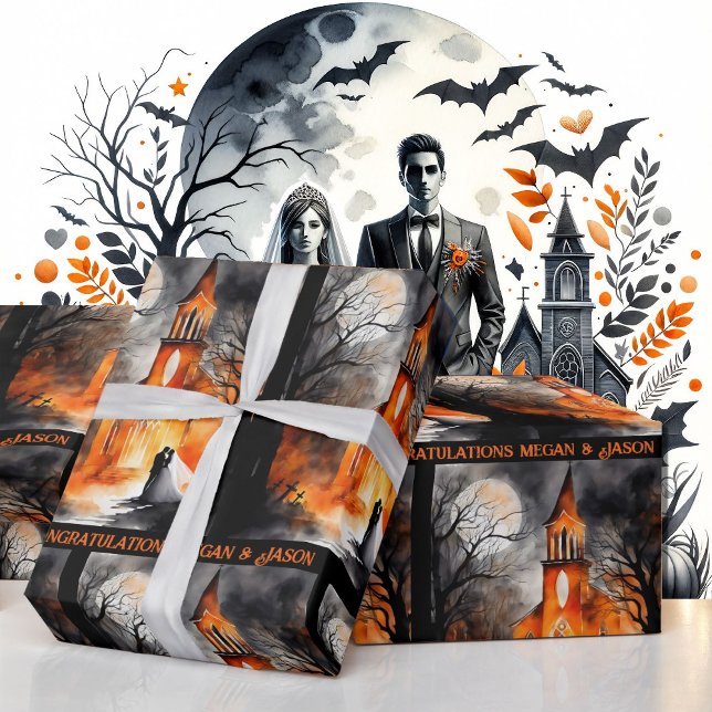 Papel De Presente Halloween Personalize Nomes Louco (Criador carregado)