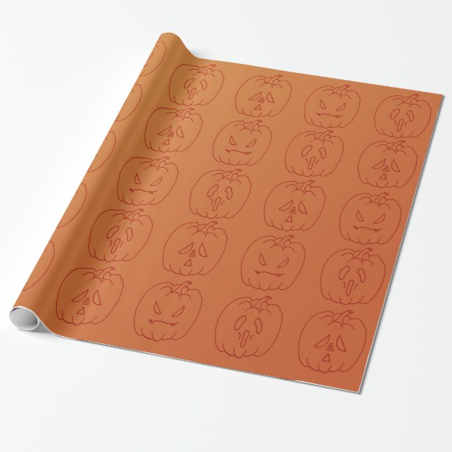 Papel De Presente Halloween Pumpkin (Desenrolado)