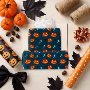 Papel De Presente Halloween Pumpkins Bruxas Batidas Bonitas
