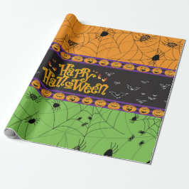 Papel De Presente Halloween Scary Spider Webs