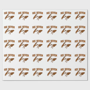 Papel De Presente Halloween Seis Sete Linguagem de Sinal de Memória 