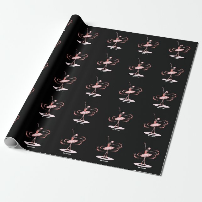 Papel De Presente Halloween Skeleton Ballerina Balé Dance Costume (Desenrolado)