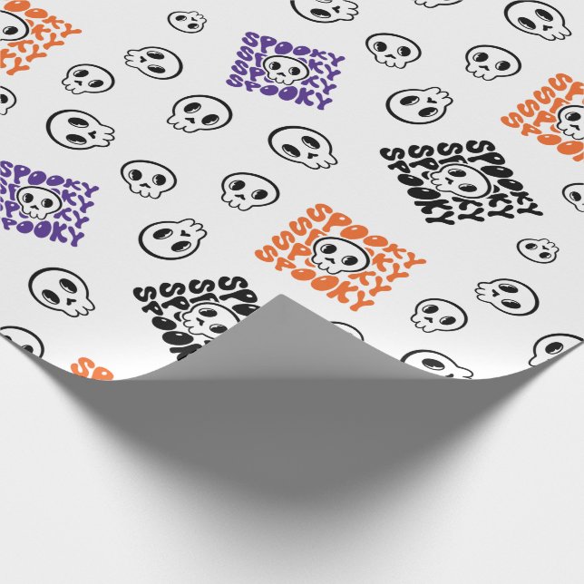 Papel De Presente Halloween Skulls Wrapling Seamless Papel Design (Ponta)