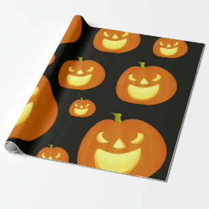Papel De Presente Halloween Spooky Pumpkin