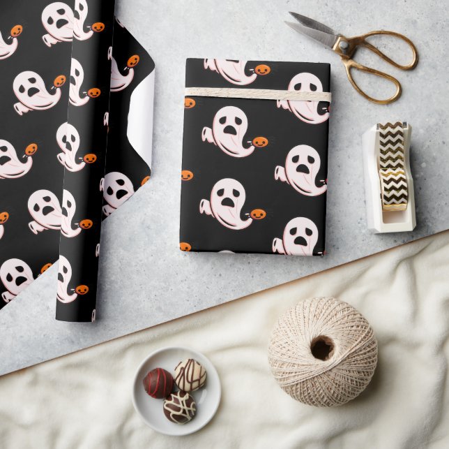 Papel De Presente Halloween Super Ghost Wrappaper (Artesanato)