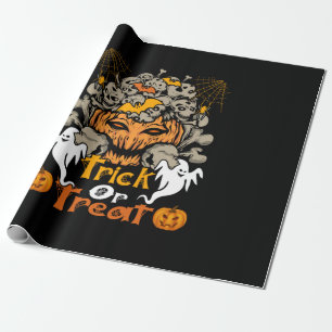 Papel De Presente Halloween Trick Or Treat Birthday