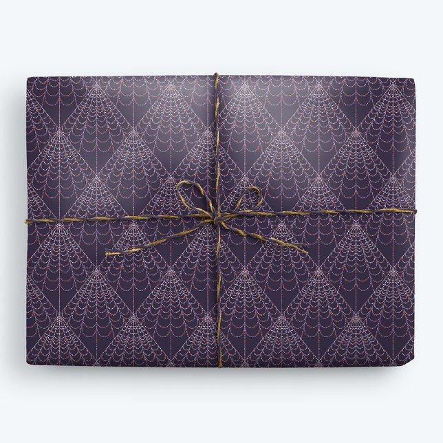 Papel De Presente Halloween Witch Spider Web Patterno (Criador carregado)