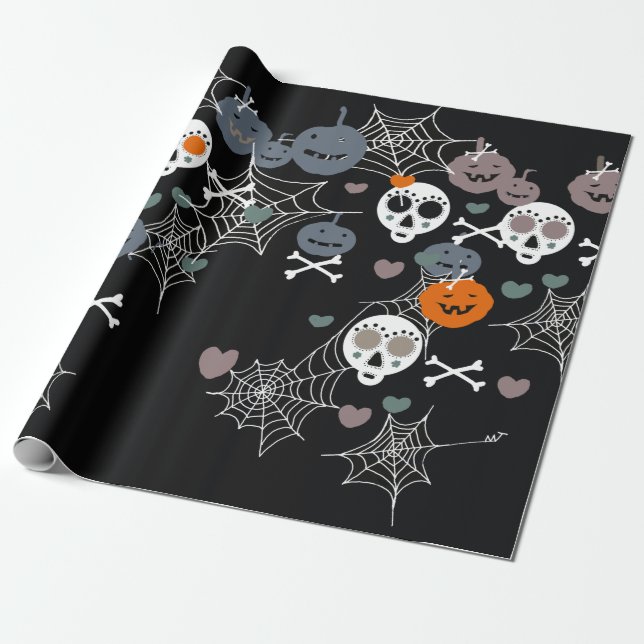 Papel De Presente Halloween wrapping paper (Desenrolado)