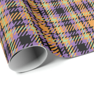 Papel De Presente Halloween Xadrez Tartan