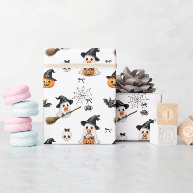 Papel De Presente Hallowwen Bebês Lindos Crianças (Chá de bebê)