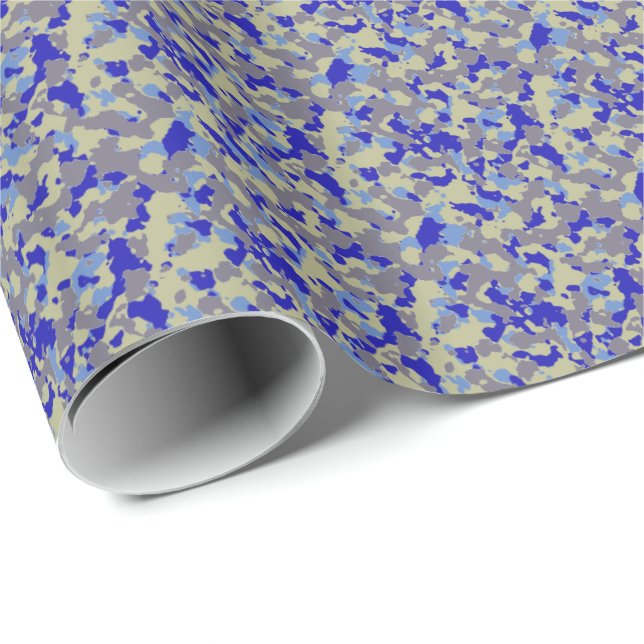 Papel De Presente HAMbWG Wrapping Paper - Camuflagem Azul (Ponta do rolo)