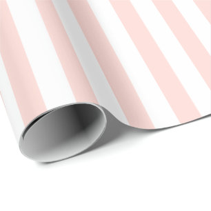 Papel De Presente HAMbWG Wrapping Paper - Peachy Pink White Stripes