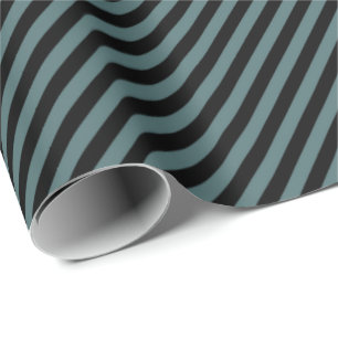Papel De Presente HAMbWG Wrapping Paper - Teal/Black Striping