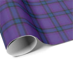 Papel De Presente HAMbyWG - Quebra de presente - Xadrez de Teal Roxo