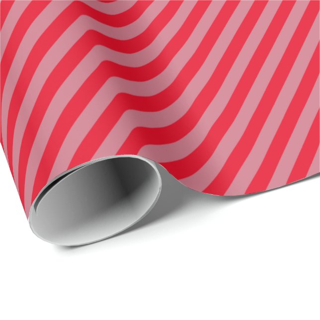 Papel De Presente HAMbyWG Wrapping Paper - Dois tons Brite Red Strip (Ponta do rolo)
