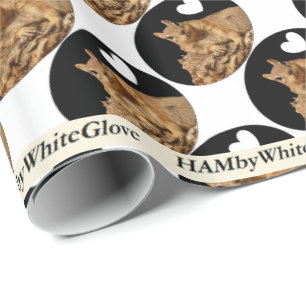 Papel De Presente HAMbyWhiteGlove Wrappaper - Logotipo esquilo B/W