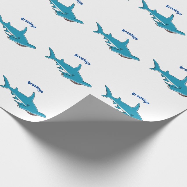 Papel De Presente Hammerhead shark cartoon illustration (Ponta)