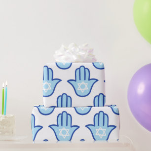Papel De Presente Hamsa Holiday Hanukkah Holiday Hand Hand Dift Wrap