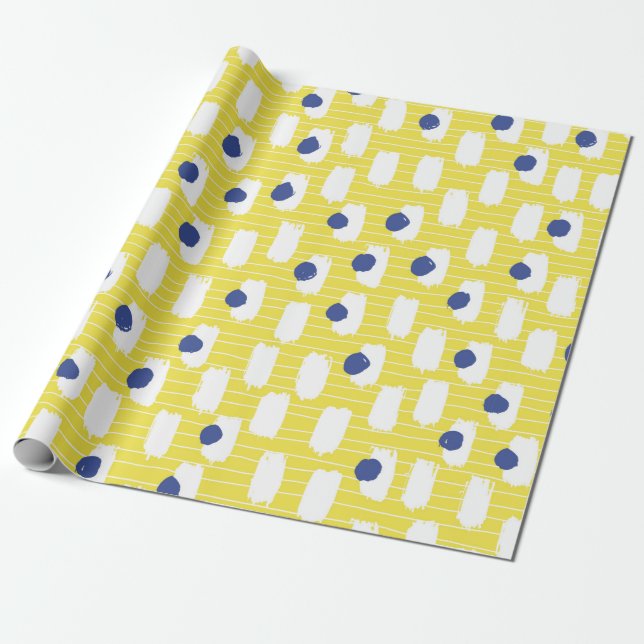 Papel De Presente Hand drawn brush stroke seamless pattern.  (Desenrolado)